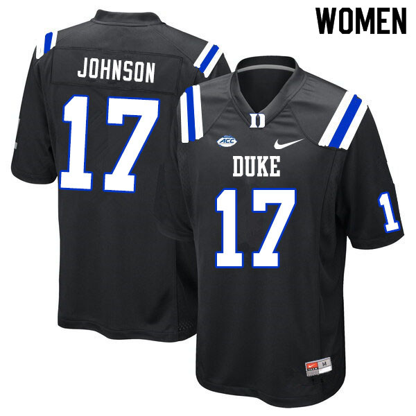 Women #17 Da'Quan Johnson Duke Blue Devils College Football Jerseys Sale-Black